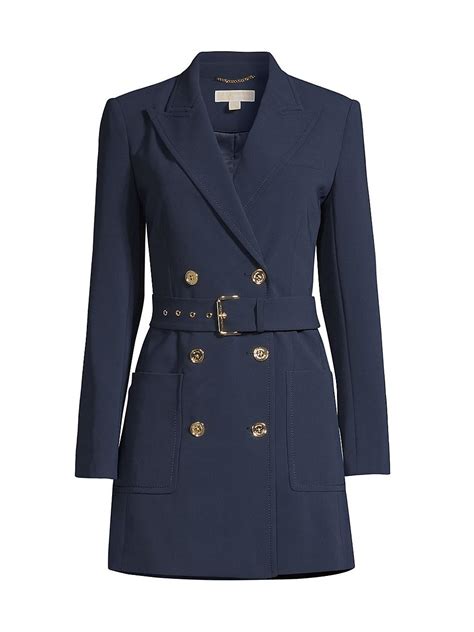 michael kors blazer navy|michael kors double breasted blazer.